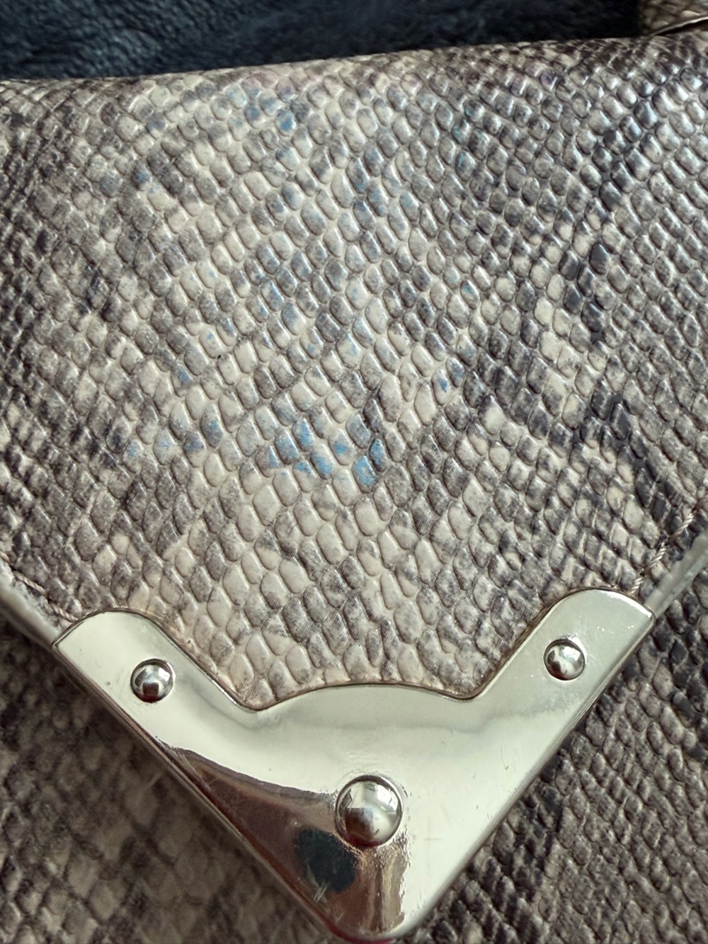Python-Pattern Top Handle Mini Bag in Brown snake print - Picture 6 of 6